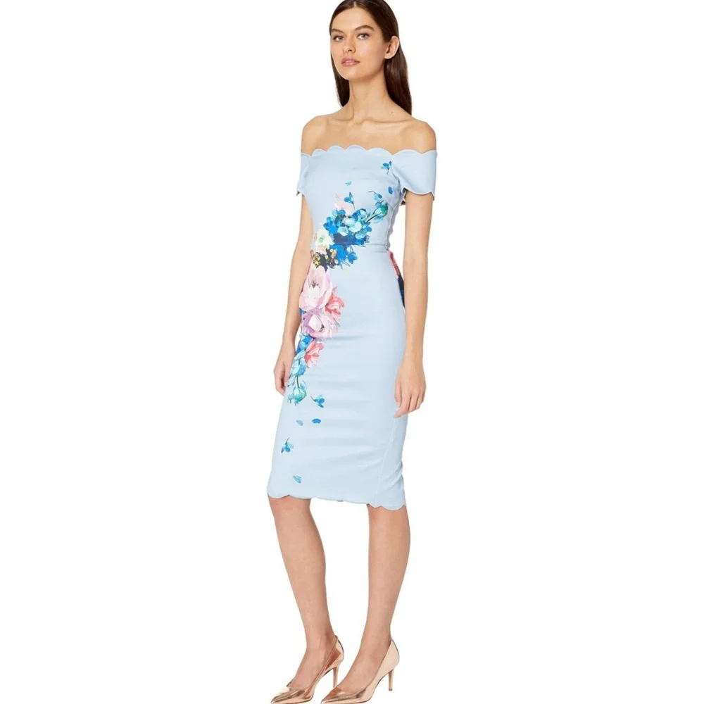 🛍️🛍️ HOST PICK 🎁 TED BAKER Hailly Raspberry-Ripple-Print Off-the-Shoulde… - Picture 4 of 13